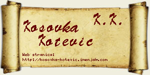 Kosovka Kotević vizit kartica
